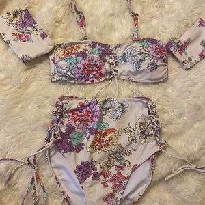Floral Two Piece Swim Suit